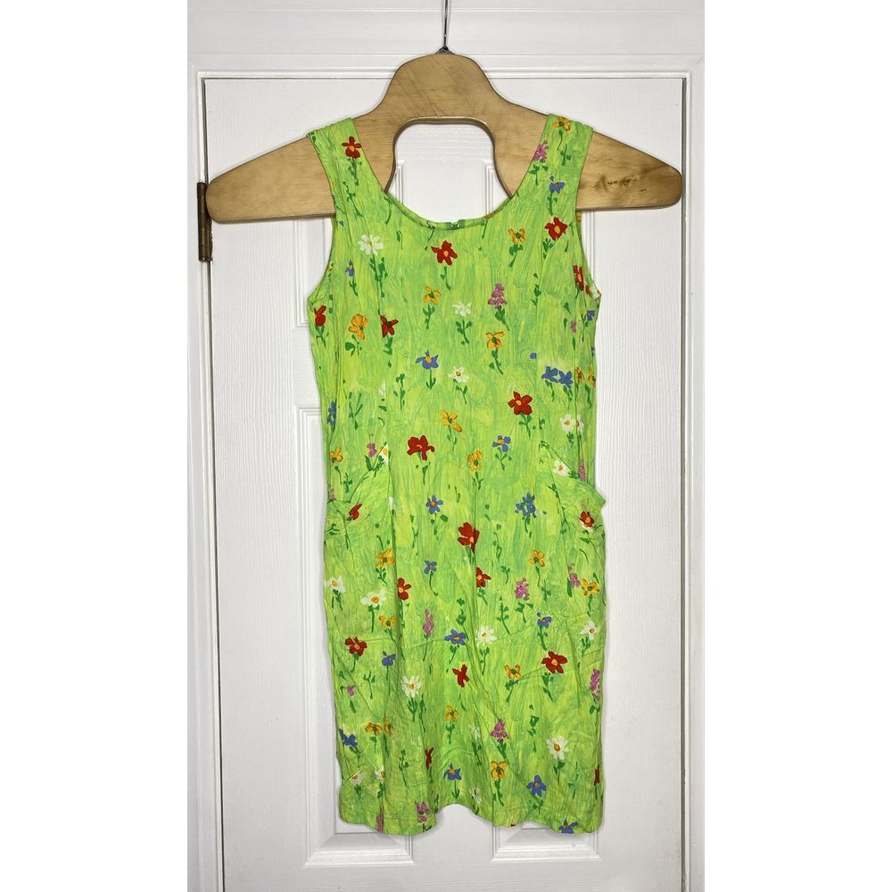 Jams World Junior Women's Mini Tank Dress‎ In Meadow Green 9 Women's Small- Read